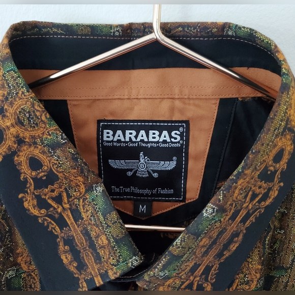 NWT Barabas Virago Stone Rhinestone Long Sleeve Shirt Size M - Picture 8 of 11